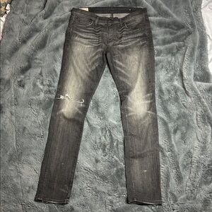 Polo Ralph Lauren Tompkins Black Distressed Skinny Jeans Size 32
